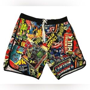 Marvel Comic Mens Swim Trunks Board Shorts 2XL Mesh Lined 2 Side & 1 Back Pocket